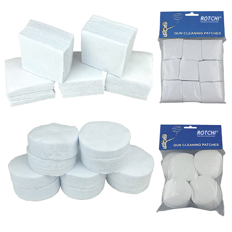 Non Woven Square ແລະ Round Cloth Gun Cleaning Patches High Abosrbed