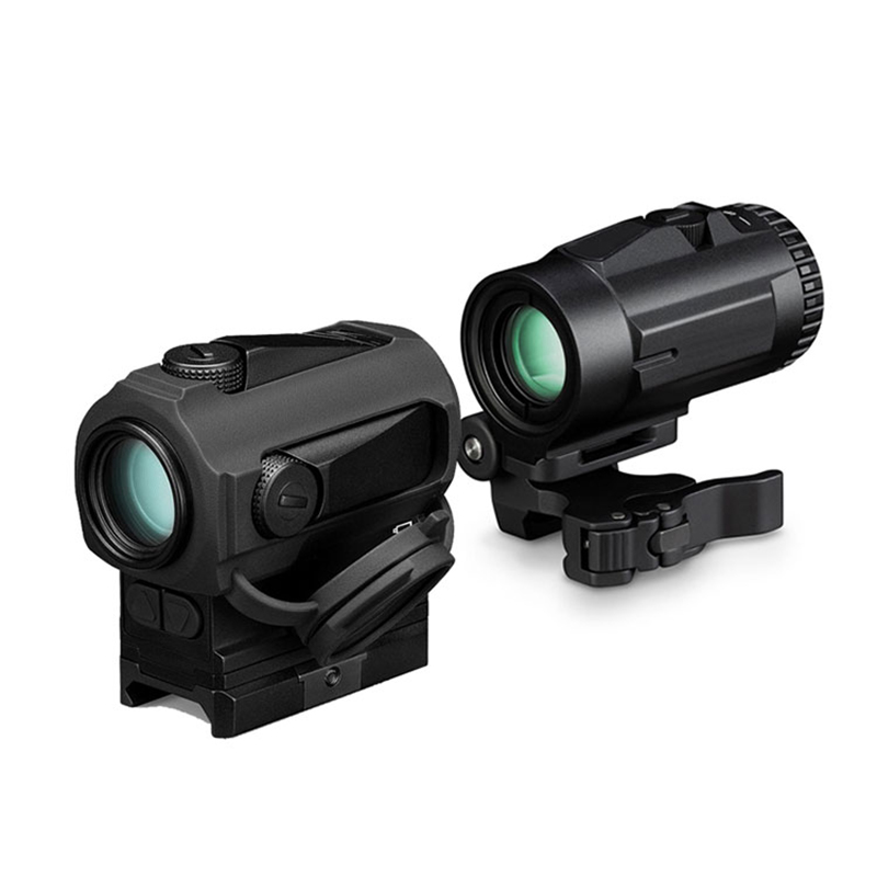 Tactical 3X Magnifier Scopes Optics Hunting Riflescope Sights Red Dot Sight with QD Mount ສໍາລັບ 20mm Rifle Gun Rail